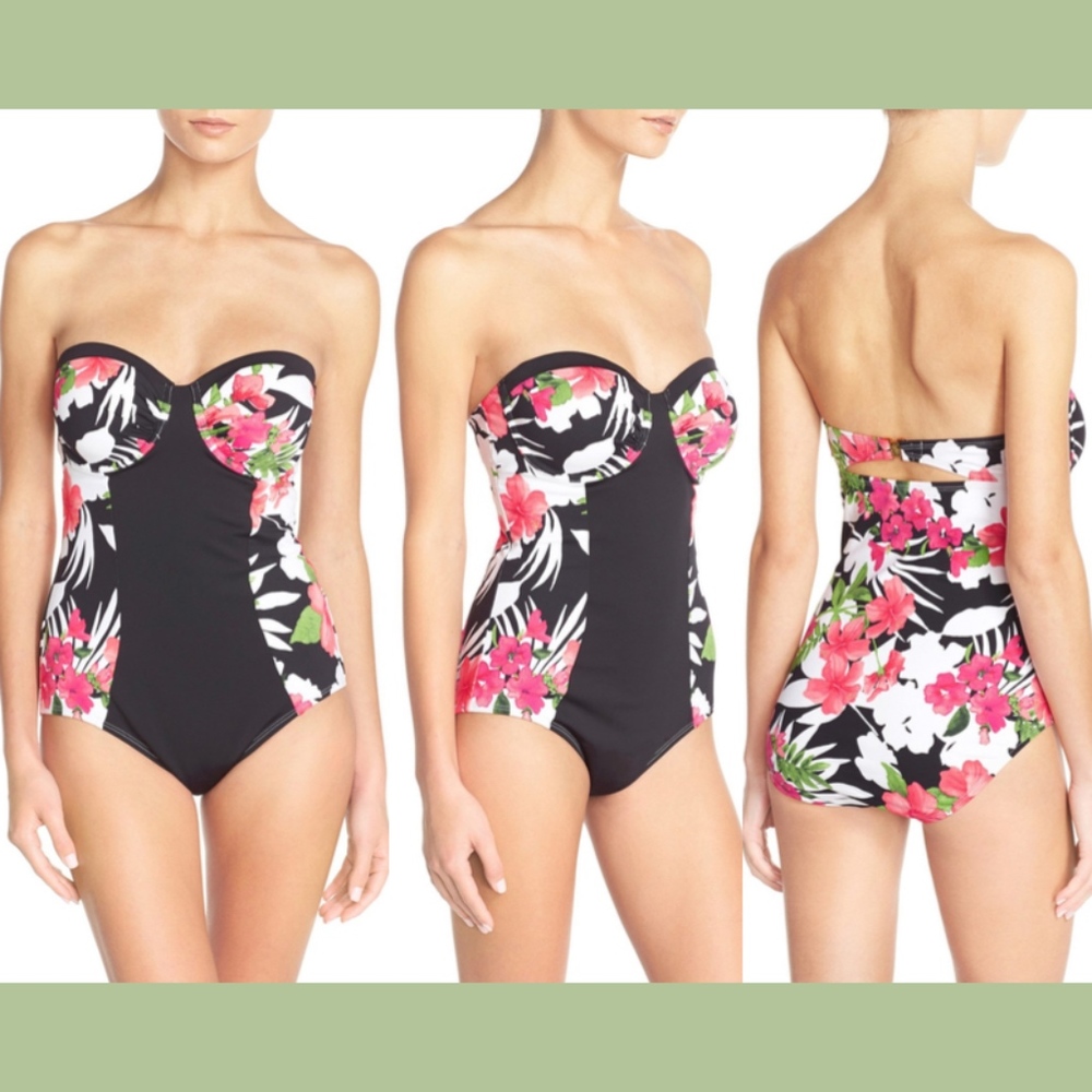 NEW $154 Tommy Bahama Victoria Blooms One Piece Swimsuit [SZ 6 w/ D cup]‎